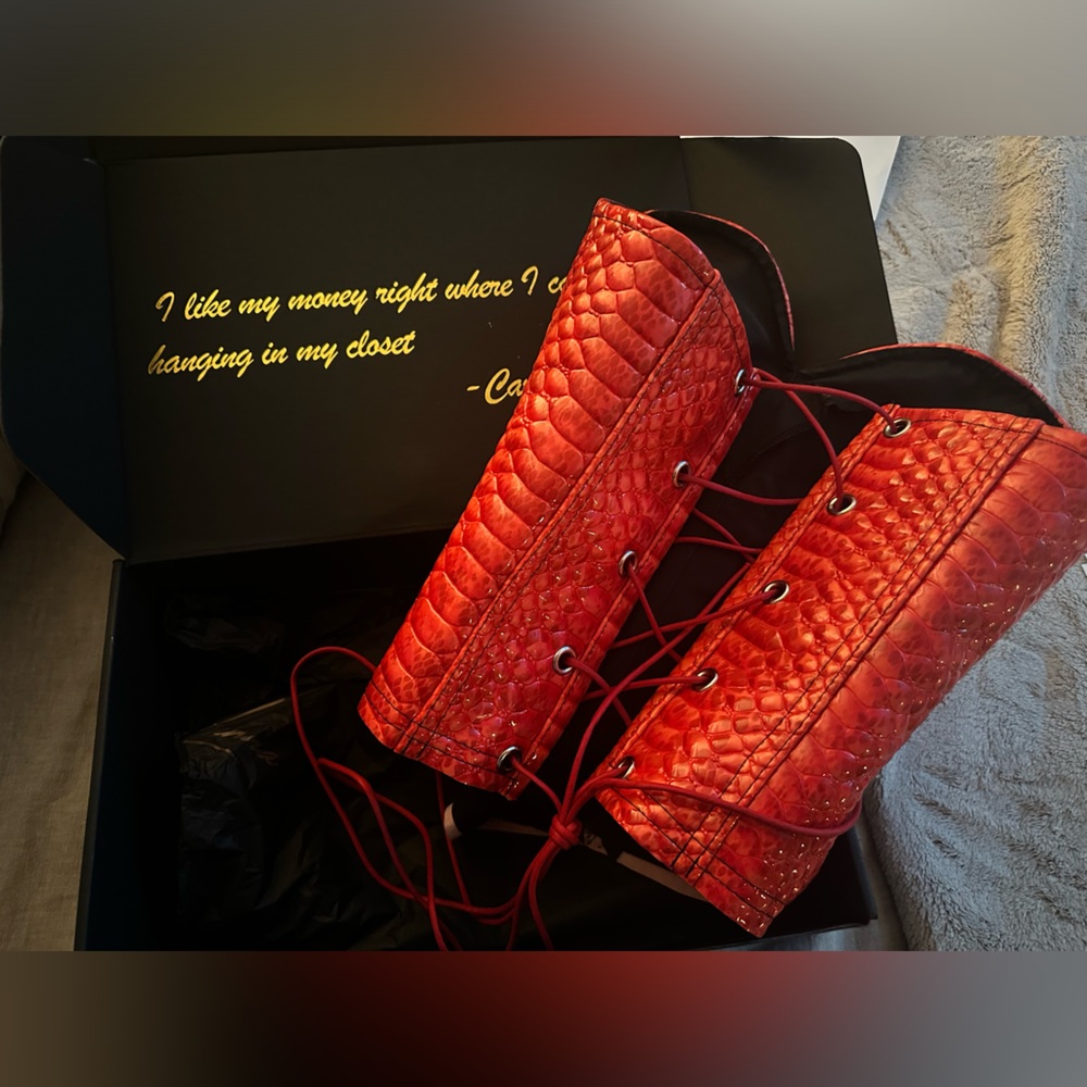 Custom red croc corset